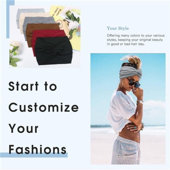 Wide Headbands for Women, 7'' Extra Large Turban Headband Boho Hairband Hair - Picture 5 of 7
